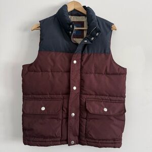 Old Navy Burgundy and Navy Puffer Vest